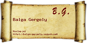 Balga Gergely névjegykártya